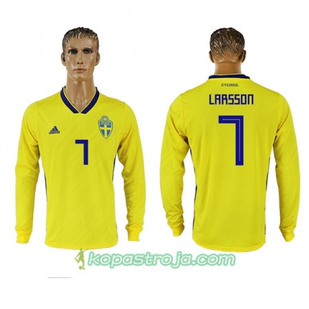 Billiga Fotbollströjor Sverige Larsson 7 WM 2018 Hemma tröja Långärmad